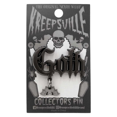 Goth Text Enamel Pin
